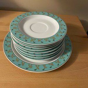 Rosenthal Germany Set of 8 "Aztec" Style Plates/Saucers and 1 extra plate